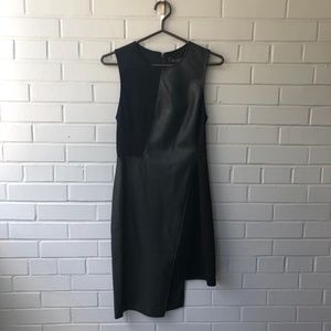 NWT - BCBGMaxazria Vegan Leather/Suede Sheath Dress
